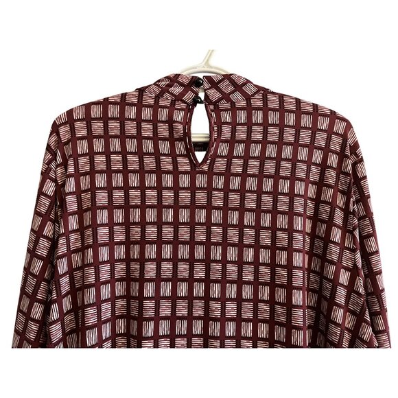 CATO  Womens 22/24W 1970s Style Long Sleeve Tunic Red and White Checkered - Picture 7 of 12